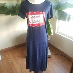Old Navy Womans Medium Maxi Graphic Dress Navy
